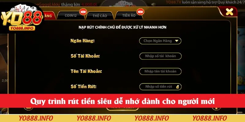 Quy trình rút tiền siêu dễ nhớ dành cho người mới